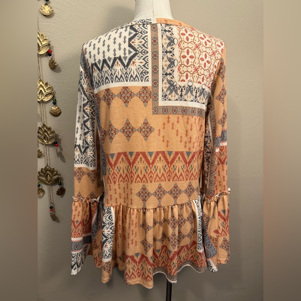 Saints & Hearts Patchwork Orange Multi Print Ruff… - image 4